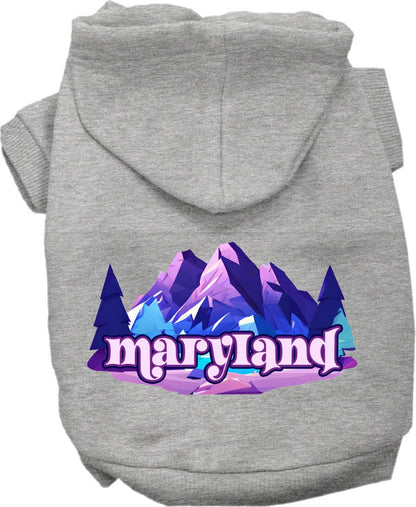 Pet Dog & Cat Screen Printed Hoodie for Medium to Large Pets (Sizes 2XL-6XL), "Maryland Alpine Pawscape"