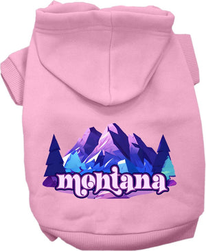 Pet Dog & Cat Screen Printed Hoodie for Small to Medium Pets (Sizes XS-XL), "Montana Alpine Pawscape"