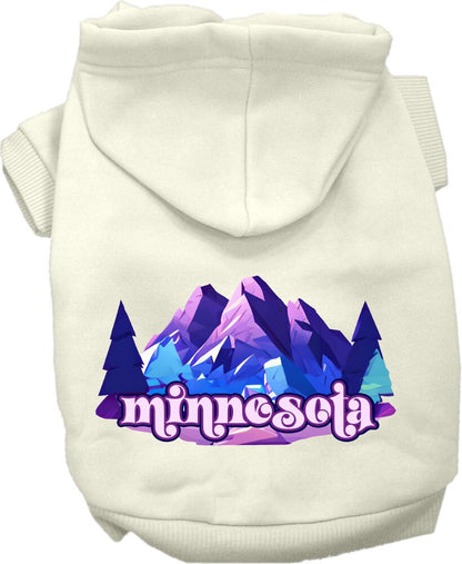 Pet Dog & Cat Screen Printed Hoodie for Medium to Large Pets (Sizes 2XL-6XL), "Minnesota Alpine Pawscape"