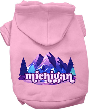 Pet Dog & Cat Screen Printed Hoodie for Medium to Large Pets (Sizes 2XL-6XL), "Michigan Alpine Pawscape"