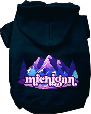 Pet Dog & Cat Screen Printed Hoodie for Small to Medium Pets (Sizes XS-XL), "Michigan Alpine Pawscape"