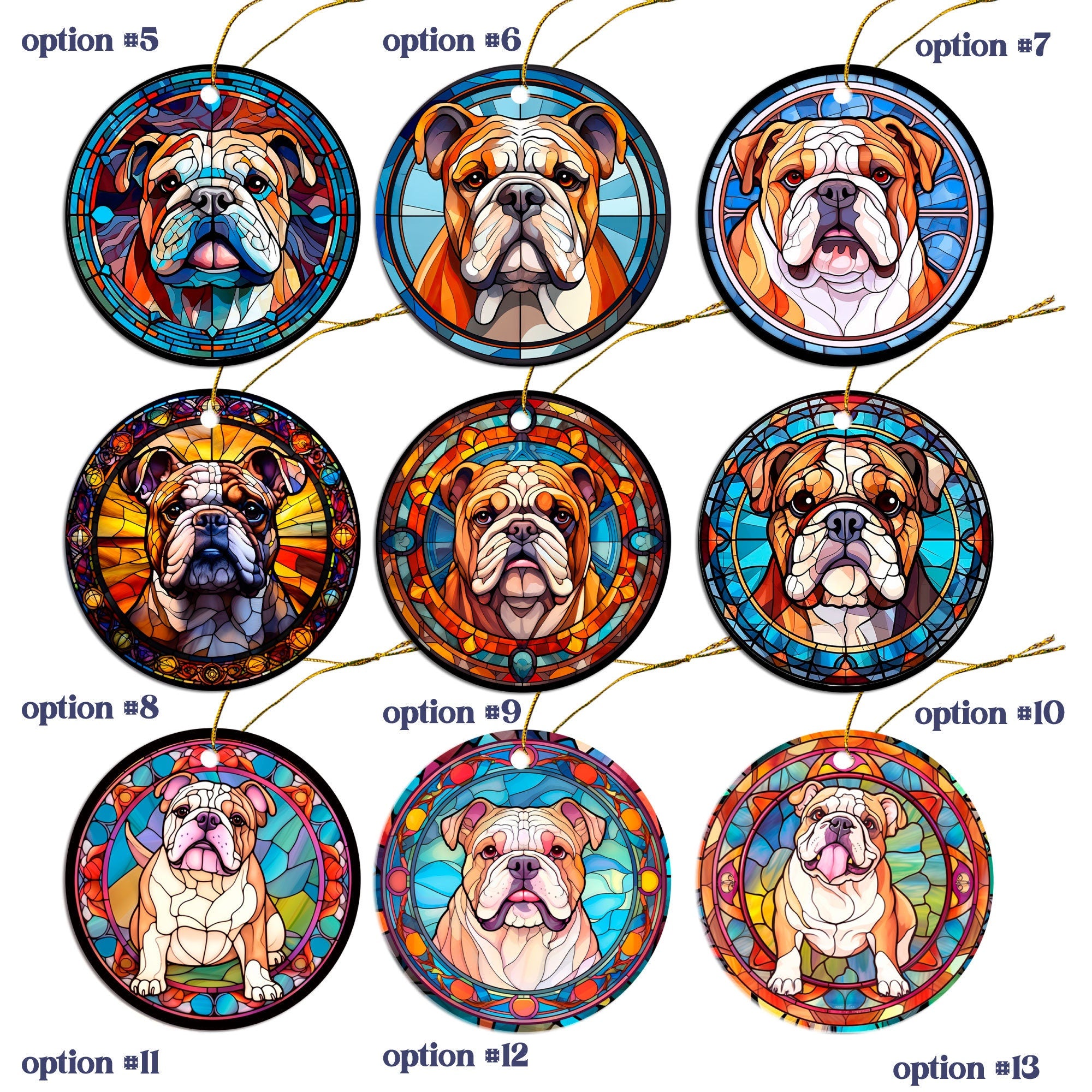 English Bulldog Jewelry - Stained Glass Style Necklaces, Earrings and more!