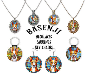 Basenji Jewelry - Stained Glass Style Necklaces, Earrings and more!