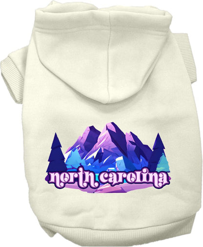 Pet Dog & Cat Screen Printed Hoodie for Medium to Large Pets (Sizes 2XL-6XL), "North Carolina Alpine Pawscape"