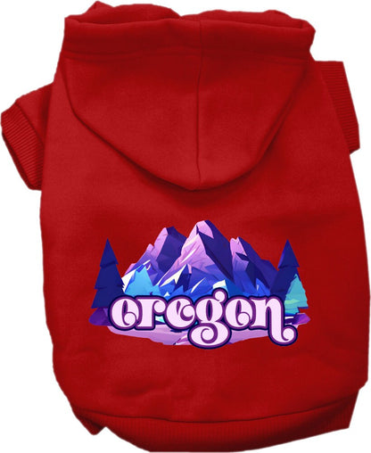 Pet Dog & Cat Screen Printed Hoodie for Medium to Large Pets (Sizes 2XL-6XL), "Oregon Alpine Pawscape"