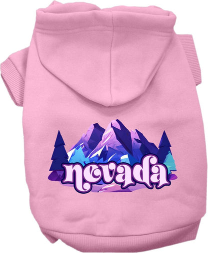 Pet Dog & Cat Screen Printed Hoodie for Medium to Large Pets (Sizes 2XL-6XL), "Nevada Alpine Pawscape"