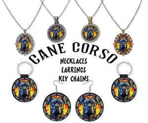 Cane Corso Breed Jewelry - Stained Glass Style Necklaces, Earrings and more!