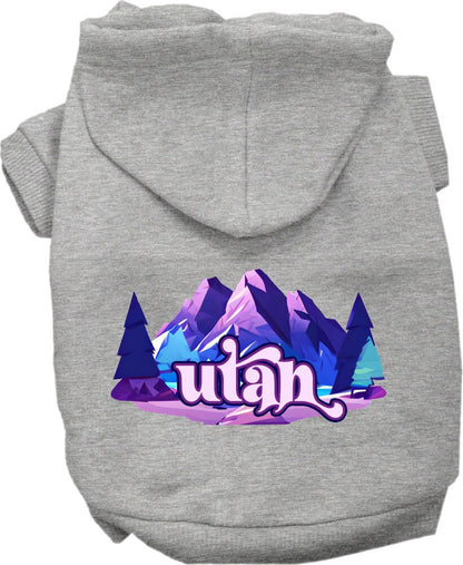 Pet Dog & Cat Screen Printed Hoodie for Medium to Large Pets (Sizes 2XL-6XL), "Utah Alpine Pawscape"