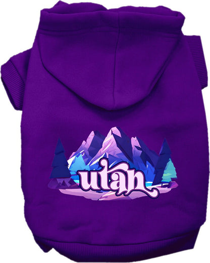 Pet Dog & Cat Screen Printed Hoodie for Medium to Large Pets (Sizes 2XL-6XL), "Utah Alpine Pawscape"