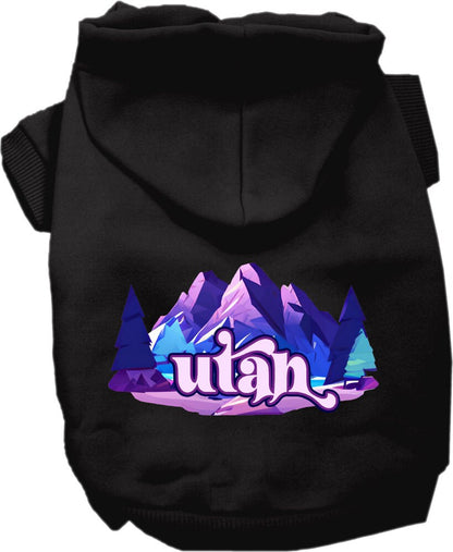 Pet Dog & Cat Screen Printed Hoodie for Medium to Large Pets (Sizes 2XL-6XL), "Utah Alpine Pawscape"