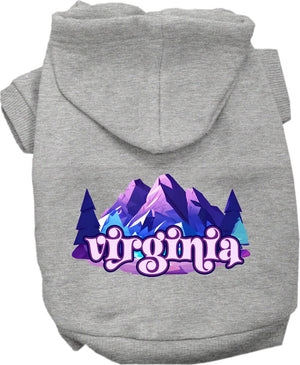 Pet Dog & Cat Screen Printed Hoodie for Small to Medium Pets (Sizes XS-XL), "Virginia Alpine Pawscape"