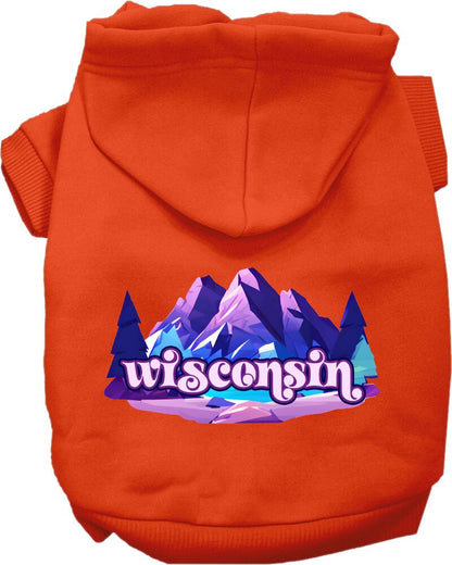 Pet Dog & Cat Screen Printed Hoodie for Small to Medium Pets (Sizes XS-XL), "Wisconsin Alpine Pawscape"