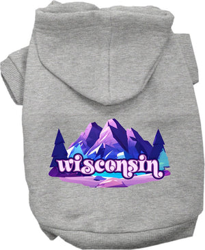 Pet Dog & Cat Screen Printed Hoodie for Small to Medium Pets (Sizes XS-XL), "Wisconsin Alpine Pawscape"