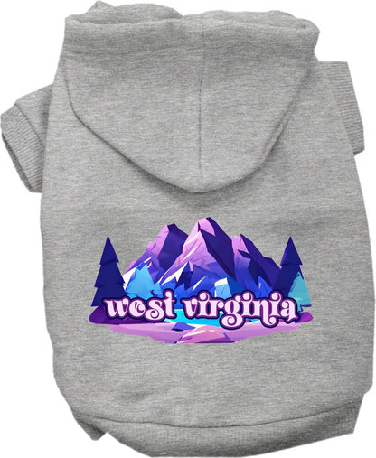 Pet Dog & Cat Screen Printed Hoodie for Medium to Large Pets (Sizes 2XL-6XL), "West Virginia Alpine Pawscape"