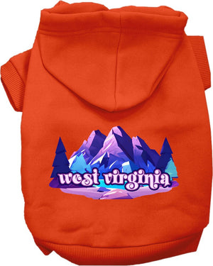 Pet Dog & Cat Screen Printed Hoodie for Small to Medium Pets (Sizes XS-XL), "West Virginia Alpine Pawscape"