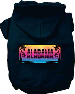 Pet Dog & Cat Screen Printed Hoodie for Small to Medium Pets (Sizes XS-XL), "Alabama Beach Shades"