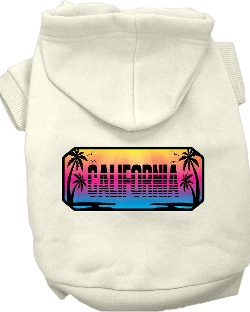 Pet Dog & Cat Screen Printed Hoodie for Small to Medium Pets (Sizes XS-XL), "California Beach Shades"