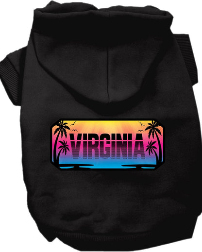 Pet Dog & Cat Screen Printed Hoodie for Medium to Large Pets (Sizes 2XL-6XL), "Virginia Beach Shades"