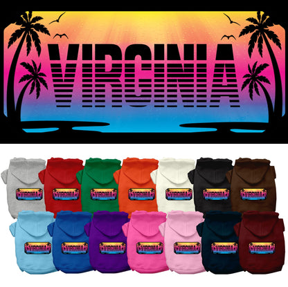 Pet Dog & Cat Screen Printed Hoodie for Medium to Large Pets (Sizes 2XL-6XL), &quot;Virginia Beach Shades&quot;