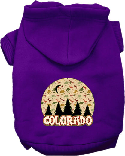 Pet Dog & Cat Screen Printed Hoodie for Medium to Large Pets (Sizes 2XL-6XL), "Colorado Under The Stars"