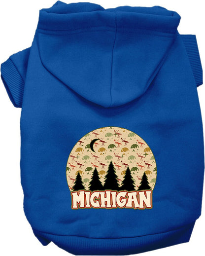 Pet Dog & Cat Screen Printed Hoodie for Medium to Large Pets (Sizes 2XL-6XL), "Michigan Under The Stars"