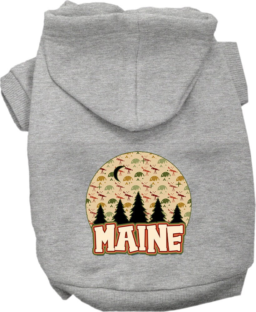 Pet Dog & Cat Screen Printed Hoodie for Medium to Large Pets (Sizes 2XL-6XL), "Maine Under The Stars"