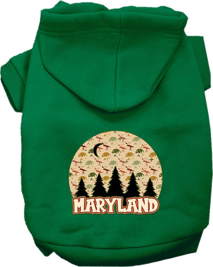 Pet Dog & Cat Screen Printed Hoodie for Small to Medium Pets (Sizes XS-XL), "Maryland Under The Stars"