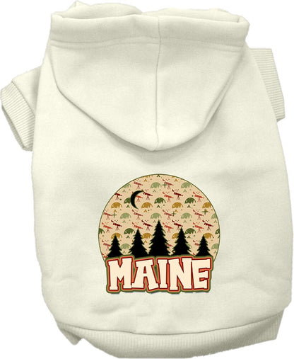 Pet Dog & Cat Screen Printed Hoodie for Small to Medium Pets (Sizes XS-XL), "Maine Under The Stars"