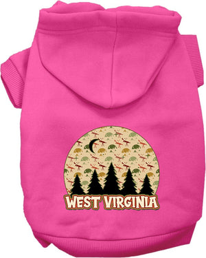 Pet Dog & Cat Screen Printed Hoodie for Medium to Large Pets (Sizes 2XL-6XL), "West Virginia Under The Stars"