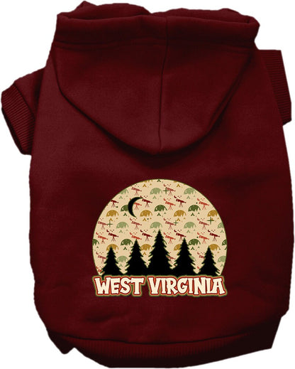 Pet Dog & Cat Screen Printed Hoodie for Medium to Large Pets (Sizes 2XL-6XL), "West Virginia Under The Stars"