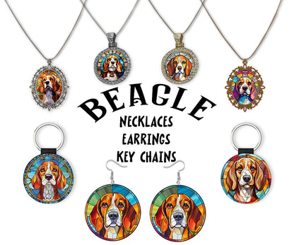 Beagle Jewelry - Stained Glass Style Necklaces, Earrings and more!