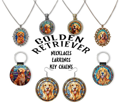 Golden Retriever Jewelry - Stained Glass Style Necklaces, Earrings and more!