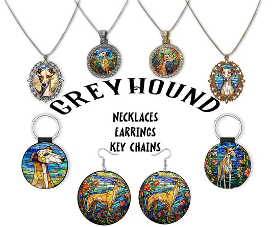 Greyhound Jewelry - Stained Glass Style Necklaces, Earrings and more!