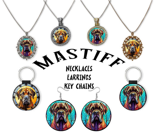 Mastiff Jewelry - Stained Glass Style Necklaces, Earrings and more!