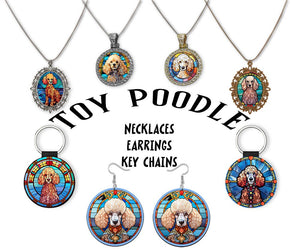 Toy Poodle Jewelry - Stained Glass Style Necklaces, Earrings and more!