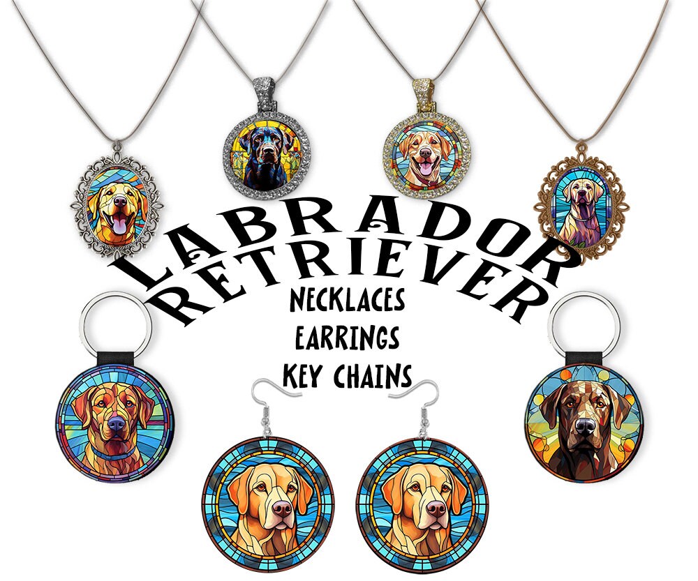 Labrador Jewelry - Stained Glass Style Necklaces, Earrings and more!