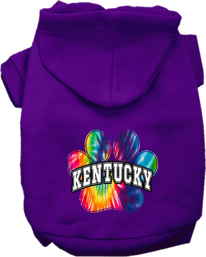 Pet Dog & Cat Screen Printed Hoodie for Medium to Large Pets (Sizes 2XL-6XL), "Kentucky Bright Tie Dye"