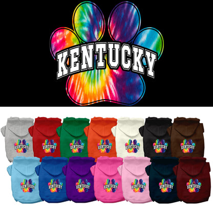 Pet Dog & Cat Screen Printed Hoodie for Medium to Large Pets (Sizes 2XL-6XL), &quot;Kentucky Bright Tie Dye&quot;