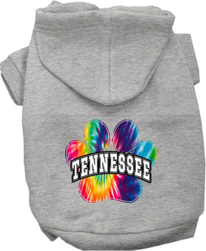 Pet Dog & Cat Screen Printed Hoodie for Small to Medium Pets (Sizes XS-XL), "Tennessee Bright Tie Dye"