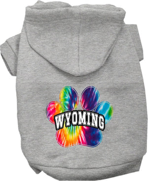 Pet Dog & Cat Screen Printed Hoodie for Small to Medium Pets (Sizes XS-XL), "Wyoming Bright Tie Dye"