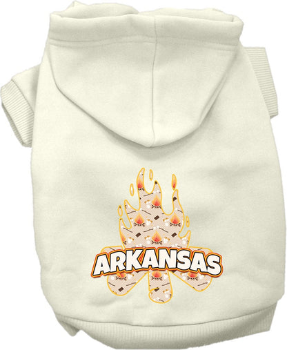 Pet Dog & Cat Screen Printed Hoodie for Medium to Large Pets (Sizes 2XL-6XL), "Arkansas Around The Campfire"