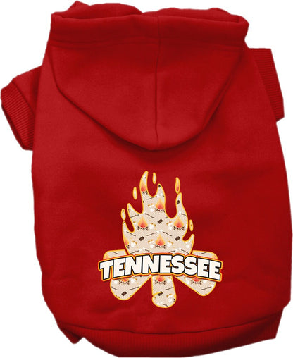 Pet Dog & Cat Screen Printed Hoodie for Small to Medium Pets (Sizes XS-XL), "Tennessee Around The Campfire"