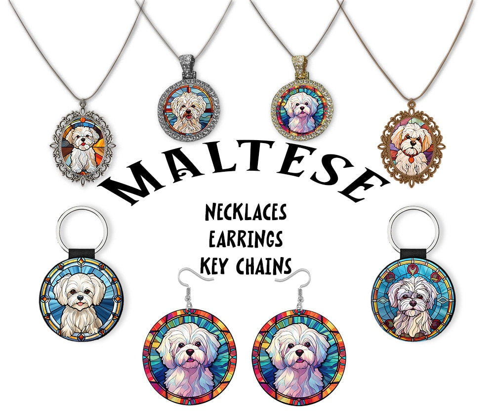 Maltese Jewelry - Stained Glass Style Necklaces, Earrings and more!