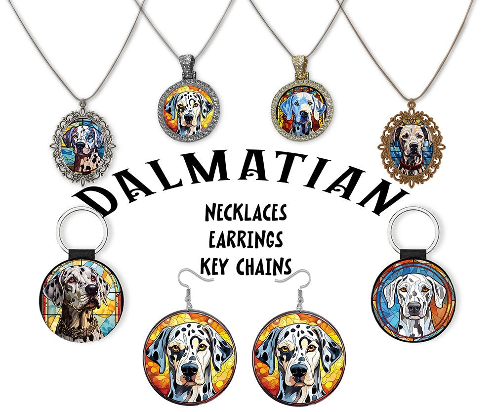 Dalmatian Jewelry - Stained Glass Style Necklaces, Earrings and more!