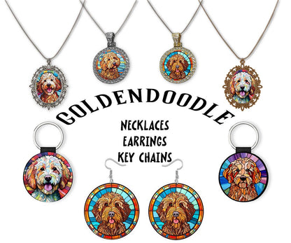 Goldendoodle Jewelry - Stained Glass Style Necklaces, Earrings and more!