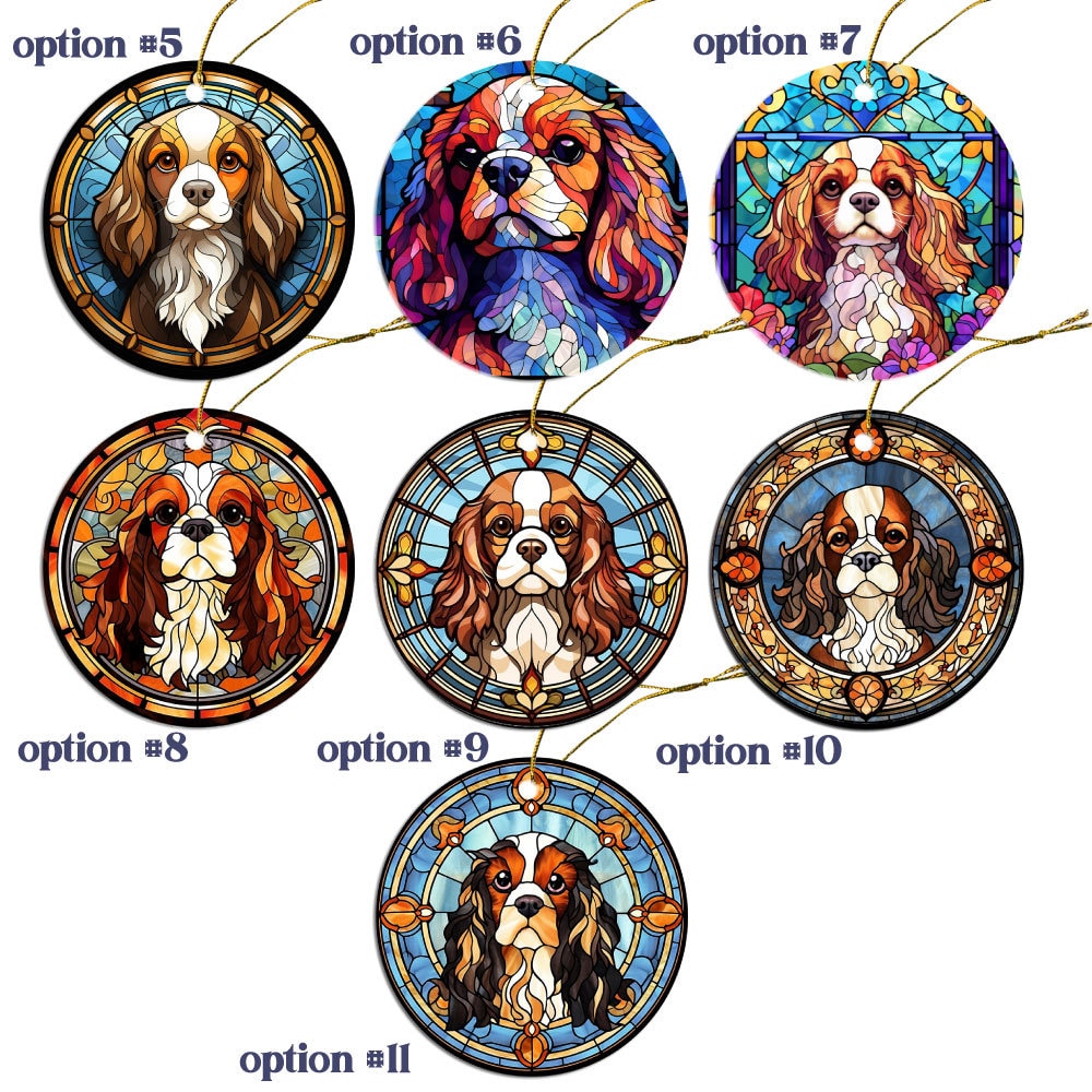 Cavalier King Charles Spaniel Jewelry Stained Glass Style Necklaces Mirage Pet Products