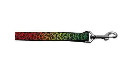 Pet Dog & Cat Nylon Collar or Leash, "Rainbow Leopard"