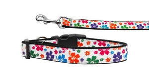 Pet Dog & Cat Nylon Collar or Leash, "Multi-Colored Hawaiian Hibiscus"