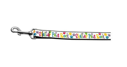 Pet Dog & Cat Nylon Collar or Leash, "Shelter Pets Rock"