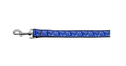 Pet Dog & Cat Nylon Collar or Leash, "Blue and White Swirly"